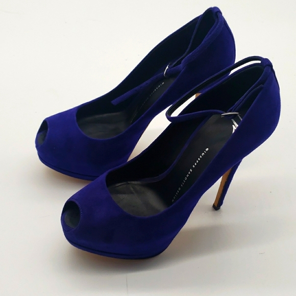 Giuseppe Zanotti size 39 1/2 color blue suede 100% Authentic NEW - Picture 10 of 13